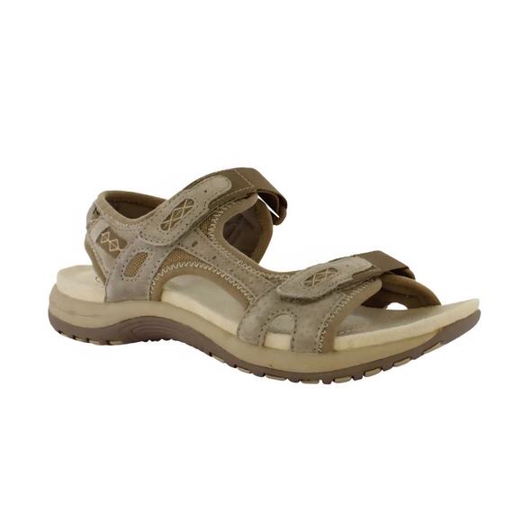 Earth Spirit Comfort Sandals Walking Hook Loop Taupe Brown Suede Leather Women 7 - Picture 1 of 11